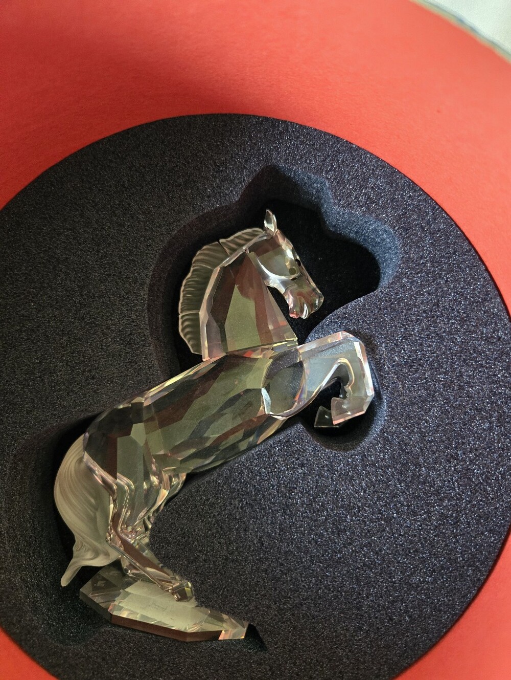 Swarovski "White Stallion" Crystal Rearing Horse Figurine In Original Box